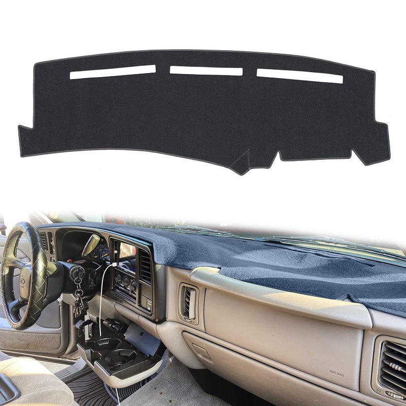HanLanKa Dashboard Cover for Chevrolet Silverado 1500 2500 3500 1999-2006 Avalanche Chevy Tahoe Suburban GMC Sierra Yukon Dash Cover Mat(Premium Carpet, Gray) - Image 1